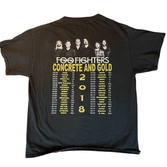 FOO FIGHTERS Concrete Gold Tour‎ T-Shirt Mens (L) 2018 GILDAN Cotton Merch Grohl - Picture 6 of 7